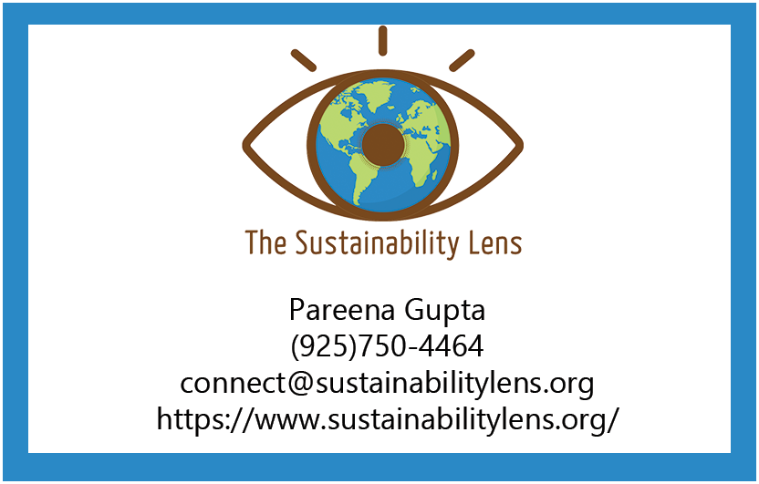 the sustainability Lens Contact Info for the Make A Difference for Pleasanton Website